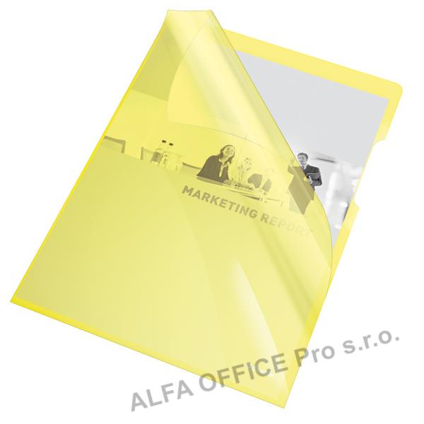 Zakládací obal A4 silný barevný - tvar L / žlutá 25 ks
