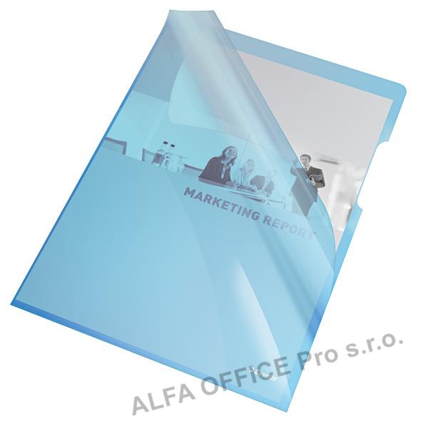 Zakládací obal A4 silný barevný - tvar L / modrá 25 ks