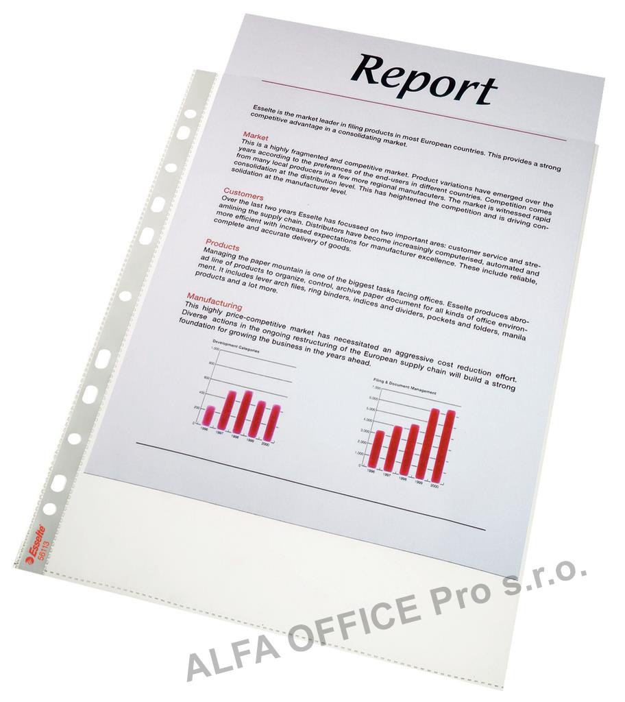 Závěsný obal Esselte Standard - A4 čirý / 75 my / 100 ks