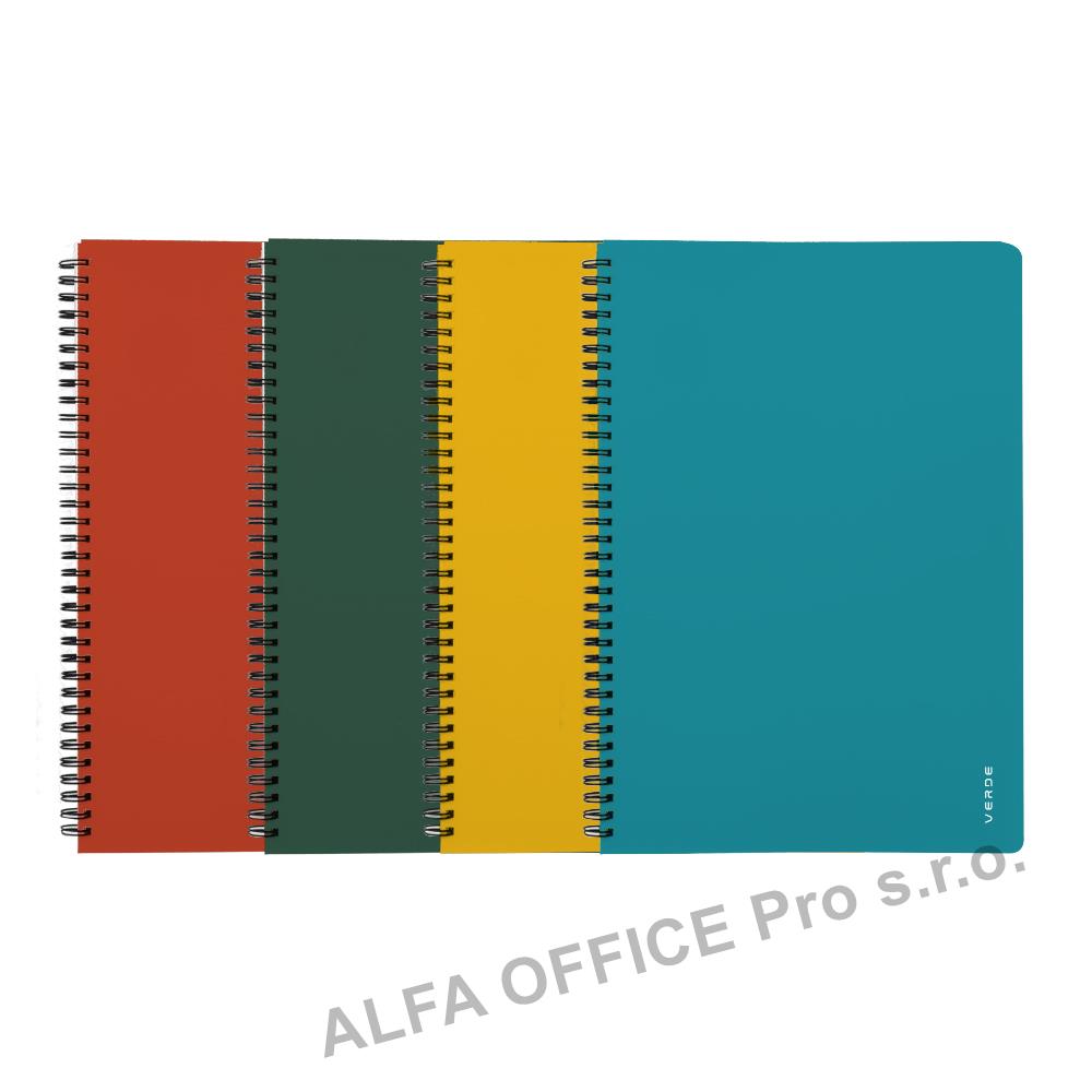 Blok kroužkový VERDE - A4 / linka / mix barev