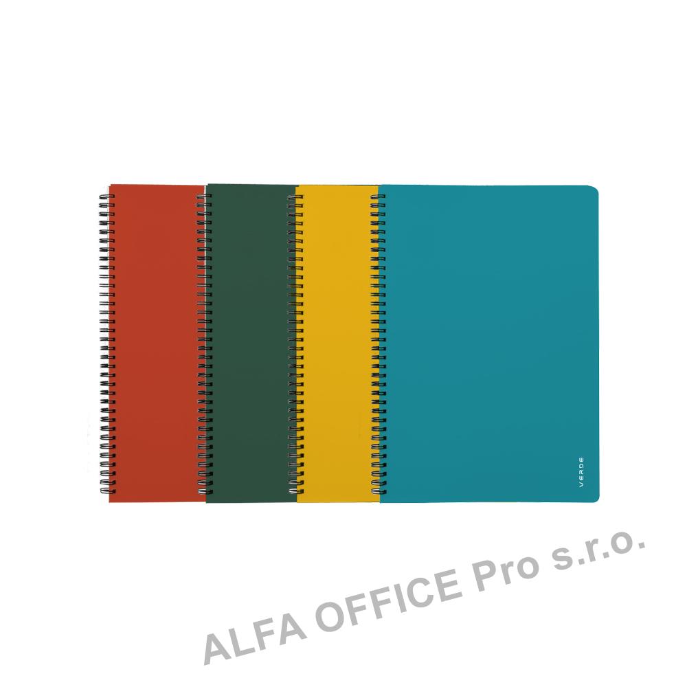 Blok kroužkový VERDE - A4 / linka / mix barev