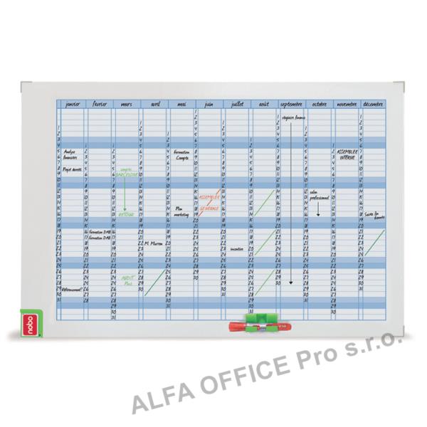 Plánovací tabule PLUS - roční / 720 x 50 x 1030