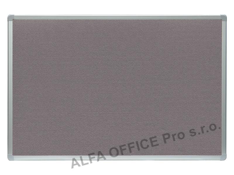 Tabule filcová v hliníkovém rámu ARTA - 90 x 120 cm / šedá