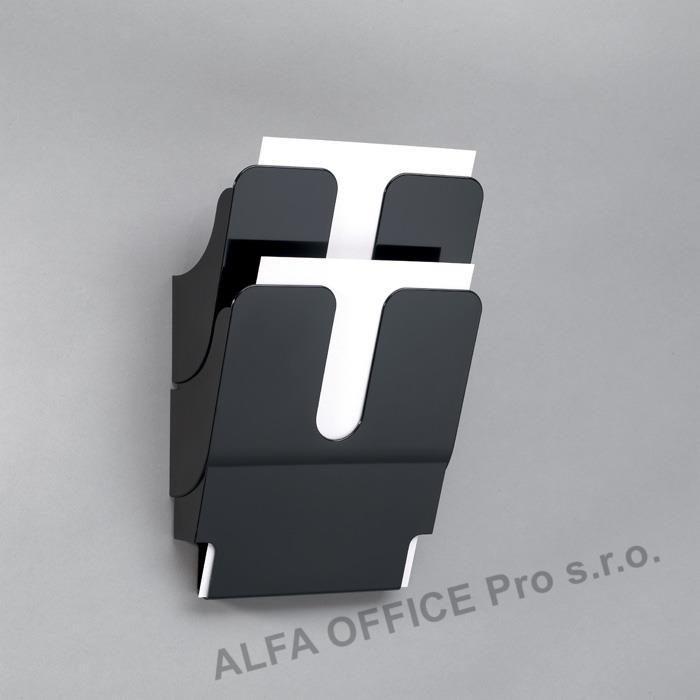 Držáky na prospekty Flexiplus - 2 / A4 / černý / na výšku