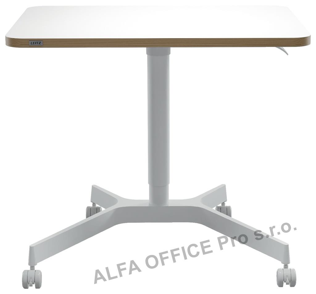 Výškově nastavitelný stůl Leitz Ergo – 80 x 60 cm / bílá