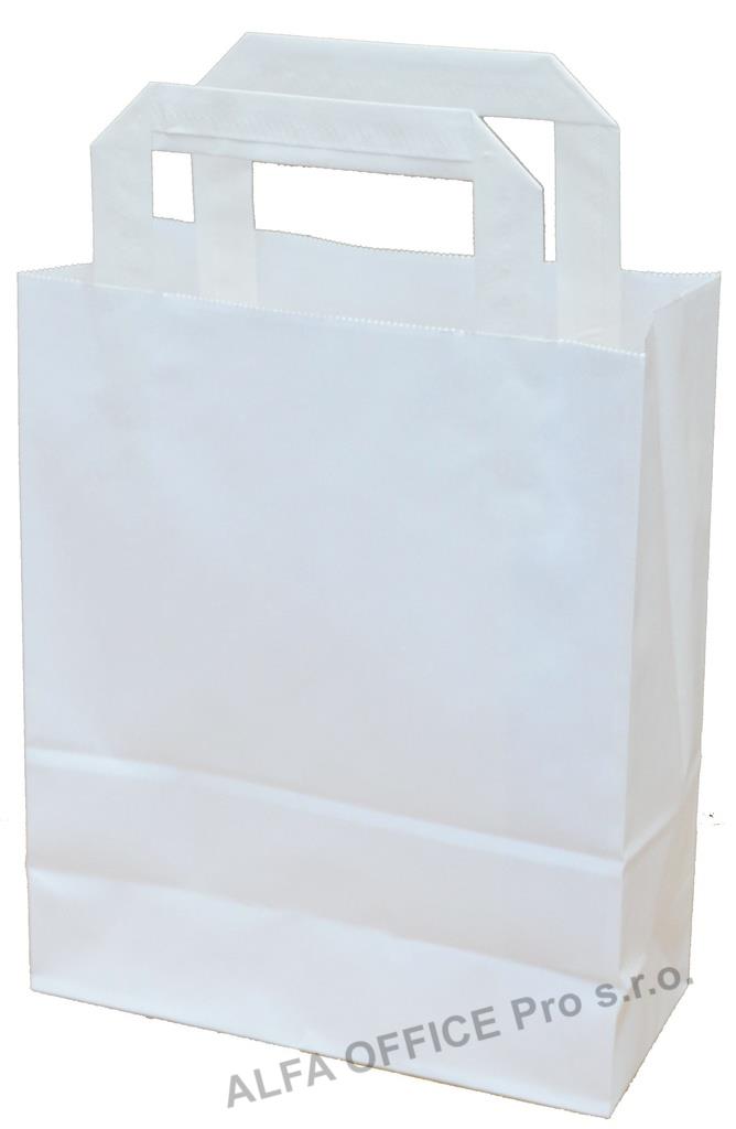 Tašky papírové kraft plochá ucha - 180 x 80 x 250 mm