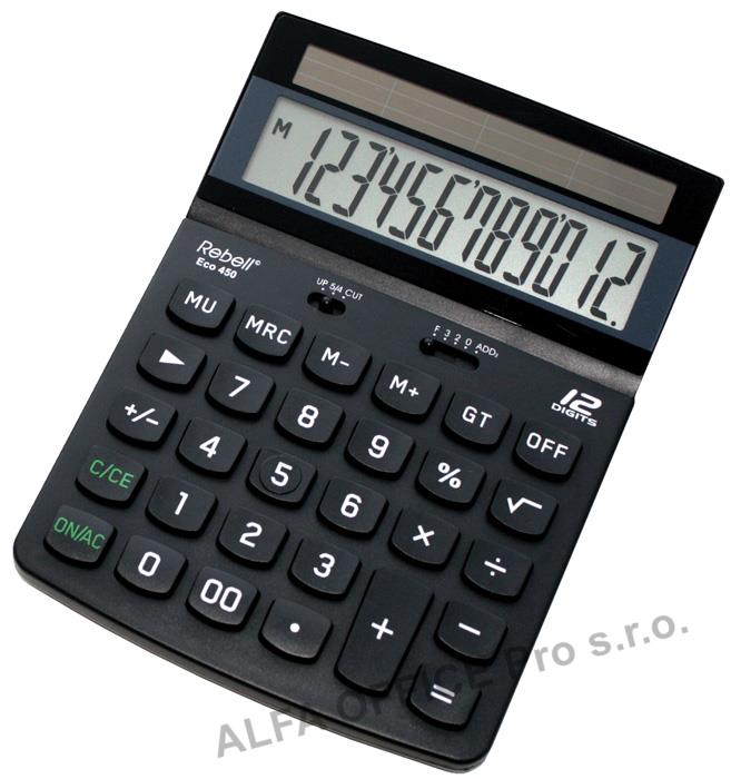 Kalkulačka Rebell ECO450 displej 12 míst