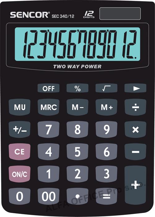 Kalkulačka Sencor SEC 340 displej 12 míst