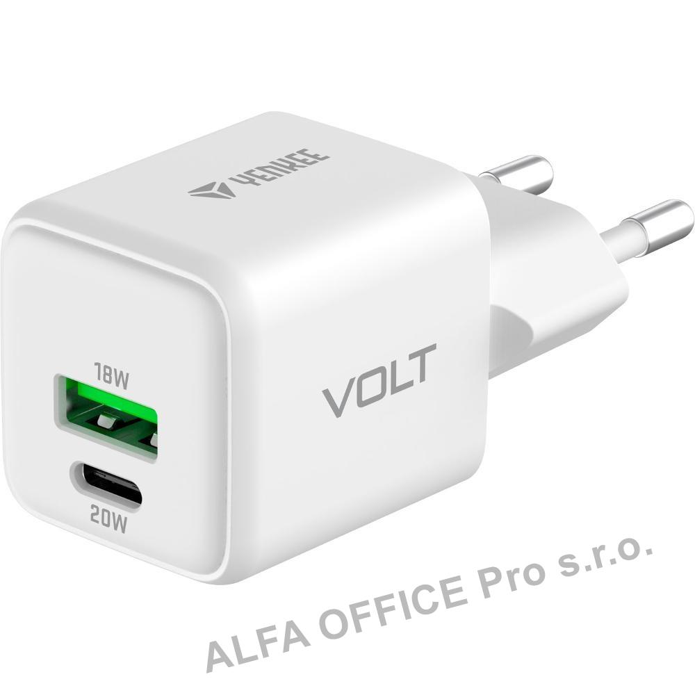 Nabíječka Yenkee - USB A + USB C / bílá