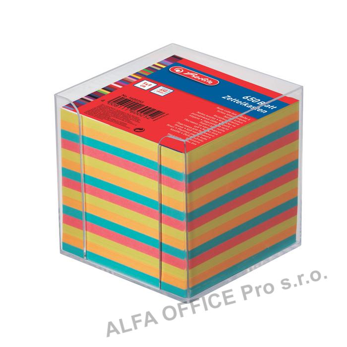 Záznamní kostky barevné Herlitz - 650 lístků v plastové krabičce