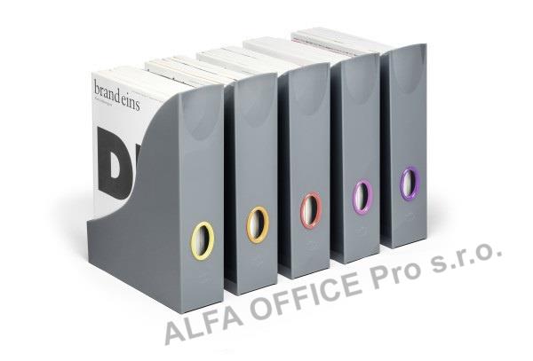 Stojan na časopisy Varicolor Magazine set - šedo-barevný / 5 stojanů