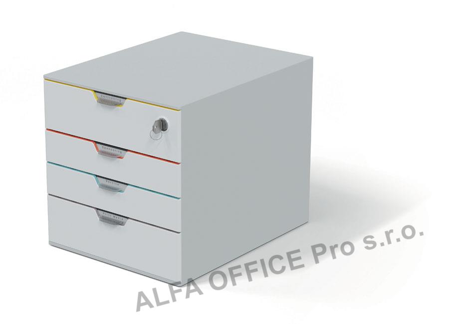 Zásuvkový box VARICOLOR® SAFE - 4 zásuvky + zámek / bílá