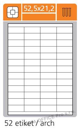 Print etikety A4 PLUS pro laserový a inkoustový tisk - 52,5 x 21,2 mm (52etiket/ arch)