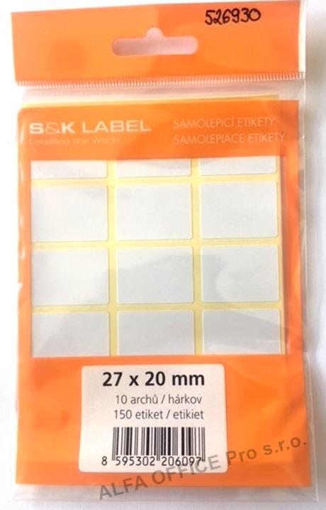 Samolepicí etikety v sáčku - 27 x 20 mm / 150 etiket