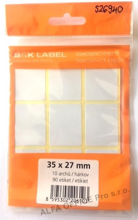 Samolepicí etikety v sáčku - 35 x 27 mm / 90 etiket