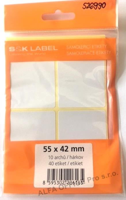 Samolepicí etikety v sáčku - 55 x 42 mm / 40 etiket