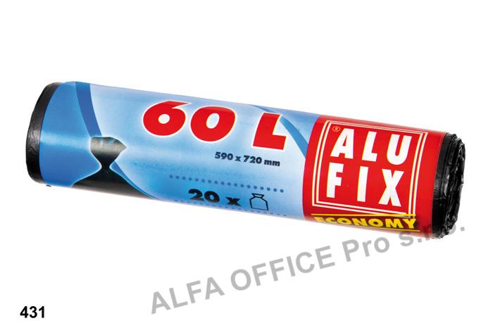 Pytle do koše Alufix Basic - 70x55 cm / 60l / 10my / 20ks / černá