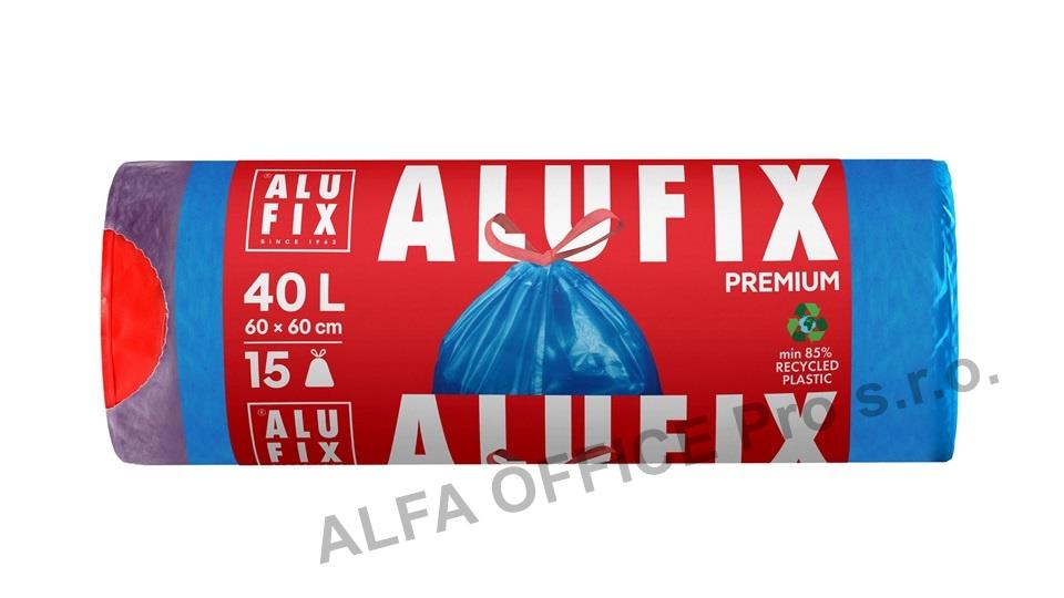 Pytle do koše Alufix Premium stahovací - 60x60cm / 40l / 26my / 15ks / modrá