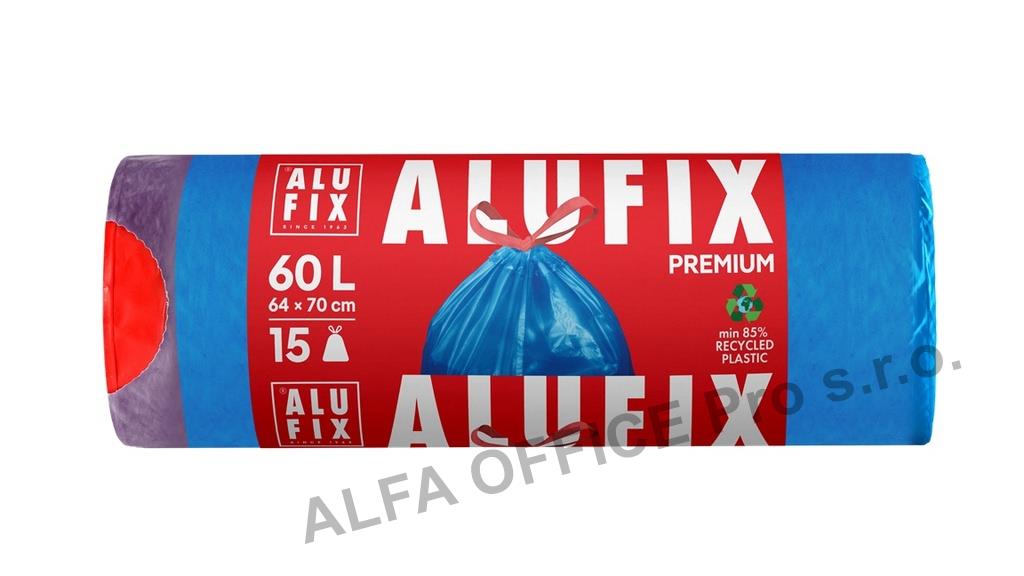 Pytle do koše Alufix Premium stahovací - 71x64cm / 60l / 26my / 15ks / modrá