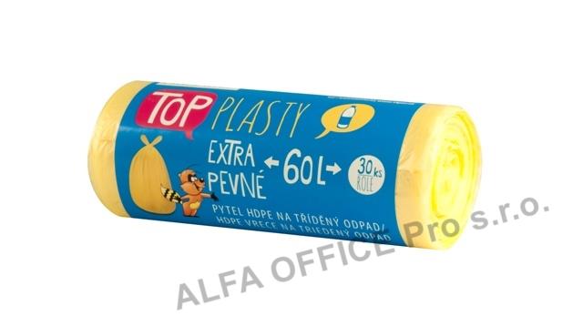 Pytle do koše na tříděný odpad - 60L / 30 ks / 10 my / žluté