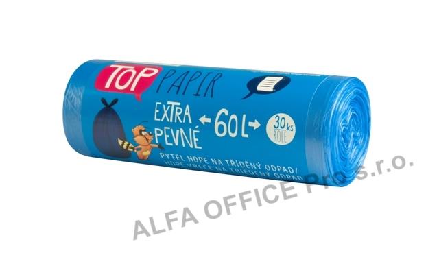 Pytle do koše na tříděný odpad - 60L / 30 ks / 10 my / modré