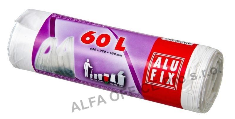 Pytle do koše Alufix Standart se zavazováním - 64x71cm + 16cm / 60l / 12my / 12ks / bílá