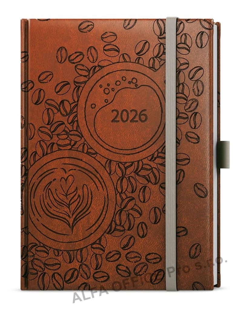 Diář VIVELA EXTRA - B6 / týdenní / káva