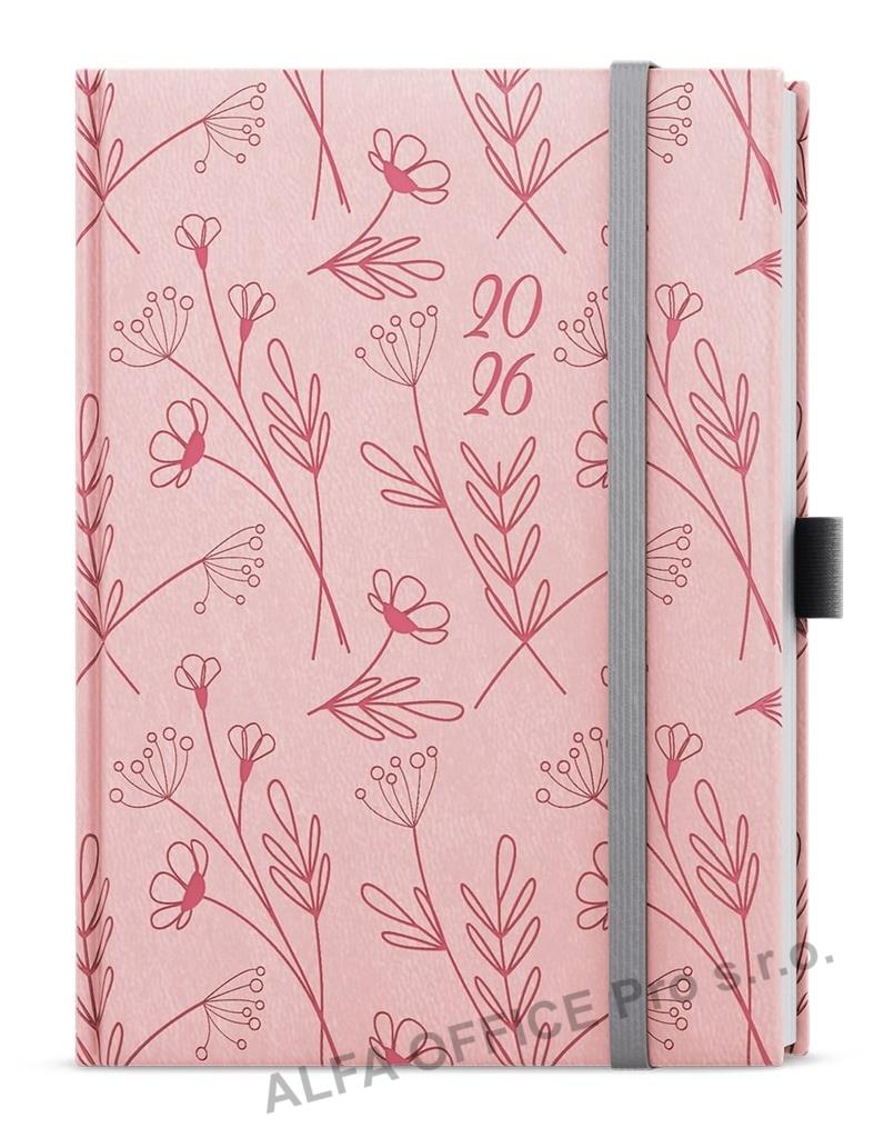 Diář VIVELA EXTRA - B6 / denní / kvítí