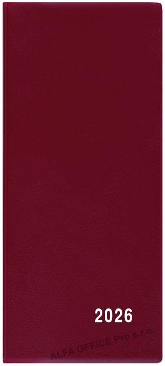 Diář kapesní PVC - měsíční / bordó