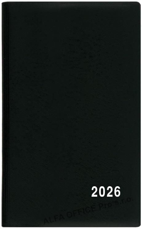 Diář kapesní PVC - čtrnáctidenní / černá