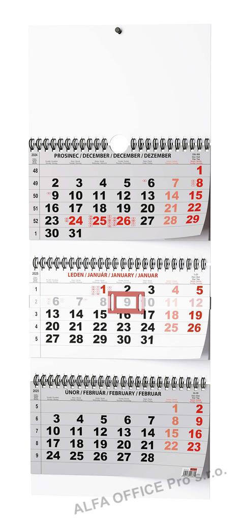 Kalendář nástěnný pracovní - tříměsíční skládaný / BNC5
