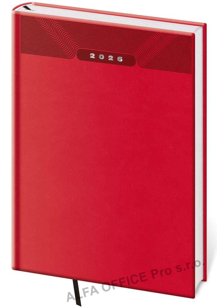 Diář PRINT CLASSIC - A5 / denní / červená