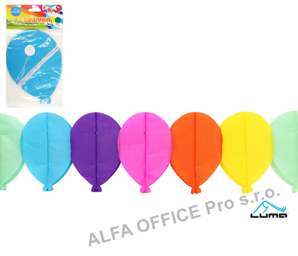 Girlanda papírová - 4 m / balónky