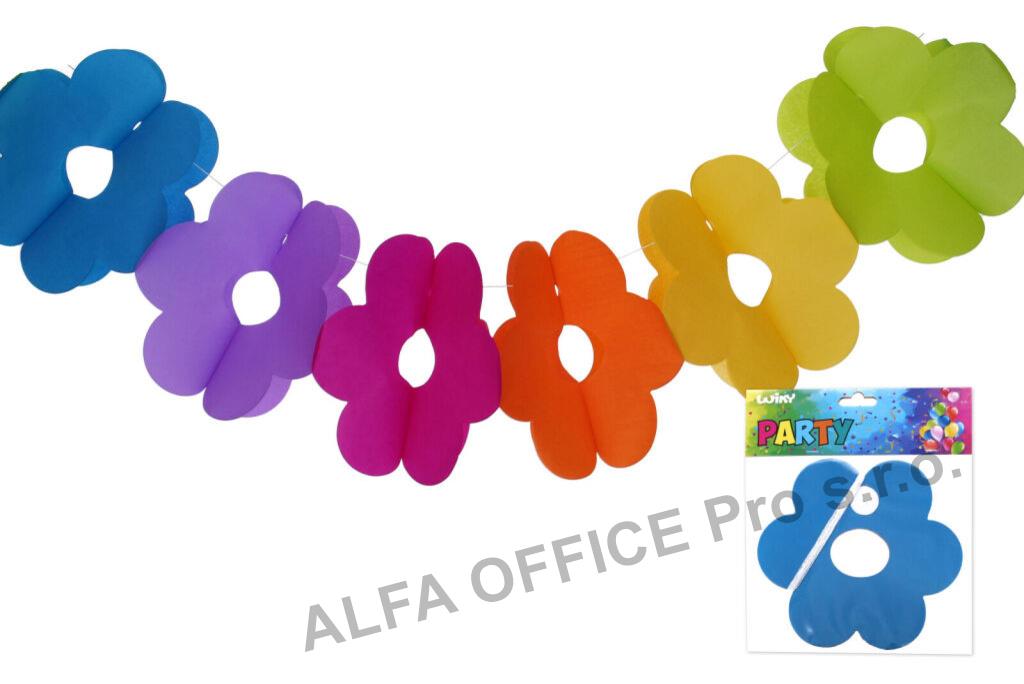 Girlanda papírová - květiny / 3 m