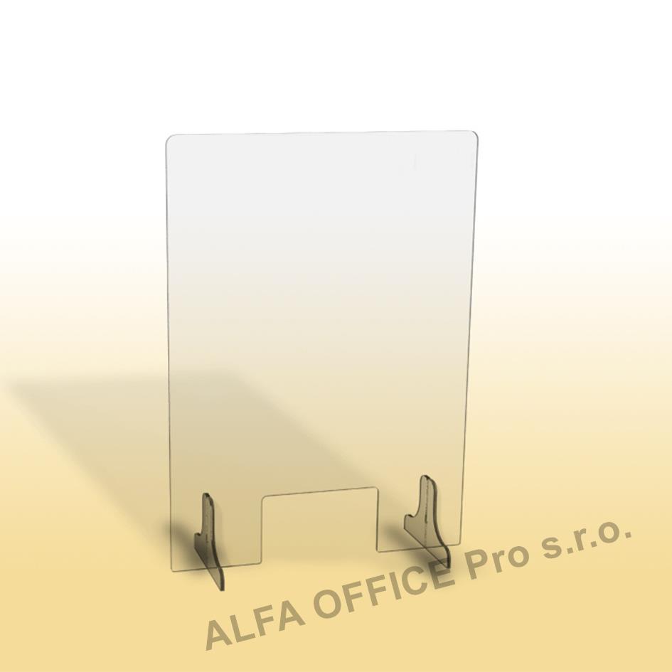 Ochranná clona - 65 x 90 cm / plexi / otvor 26 x 15 cm