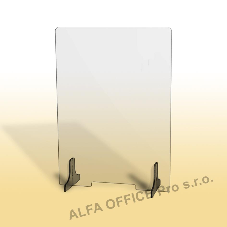 Ochranná clona - 65 x 90 cm / plexi / otvor 26 x 3 cm