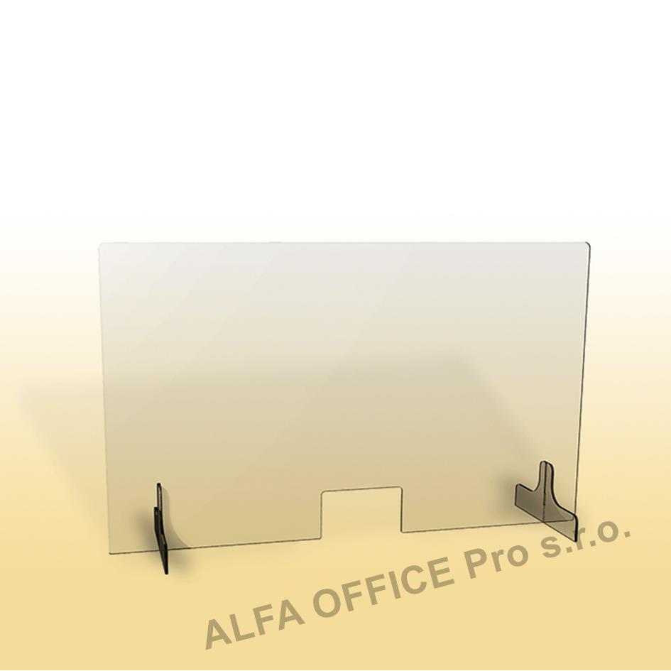 Ochranná clona - 100 x 90 cm / plexi / otvor 26 x 15 cm