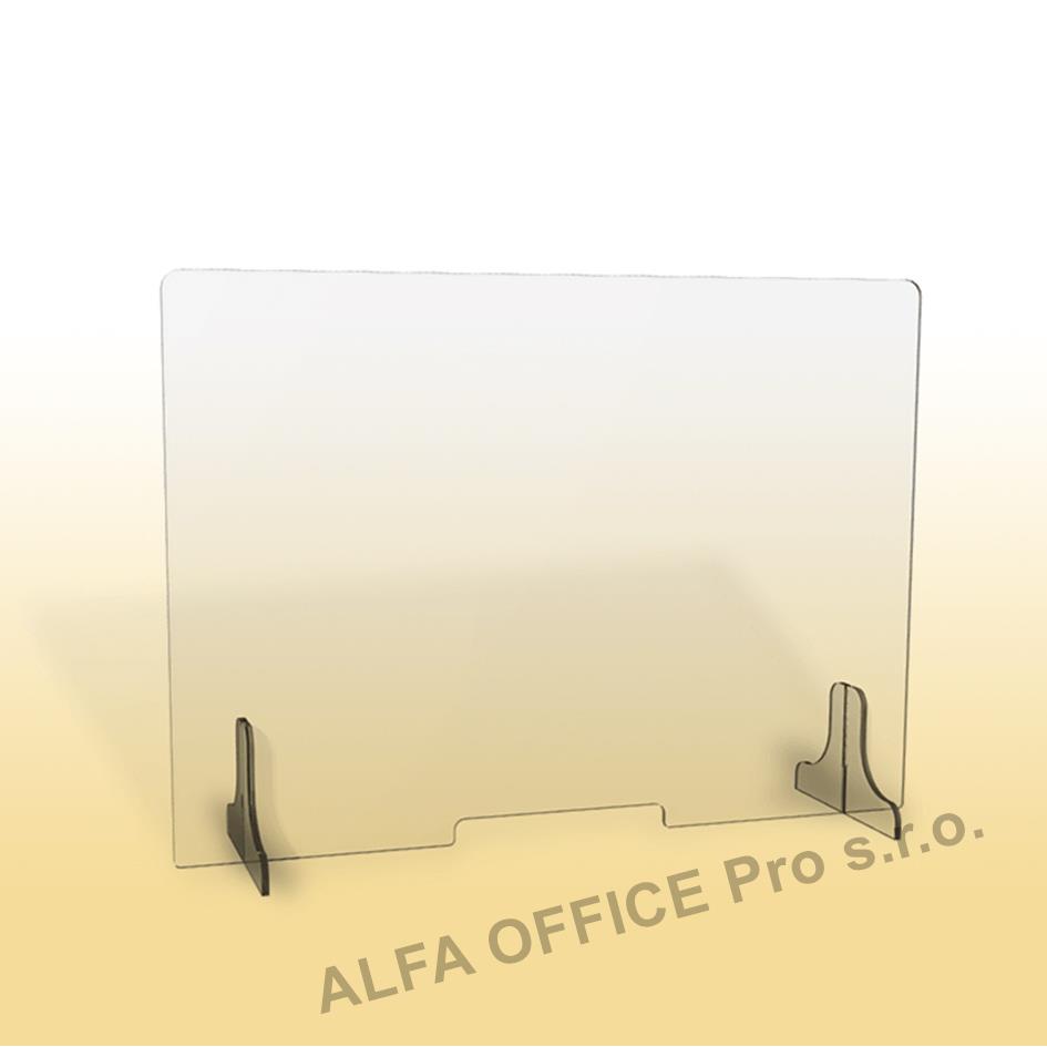 Ochranná clona - 100 x 90 cm / plexi / otvor 26 x 3 cm