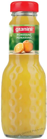 Džus Granini pomeranč 100% 0,2 l / sklo