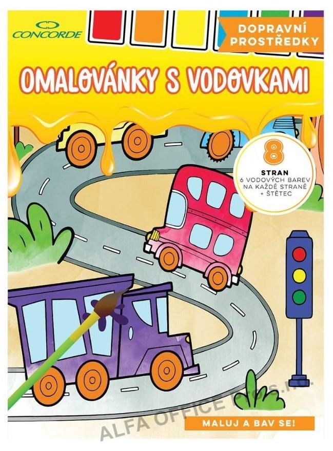 Omalovánky s vodovkami CONCORDE - Dopravní prostředky