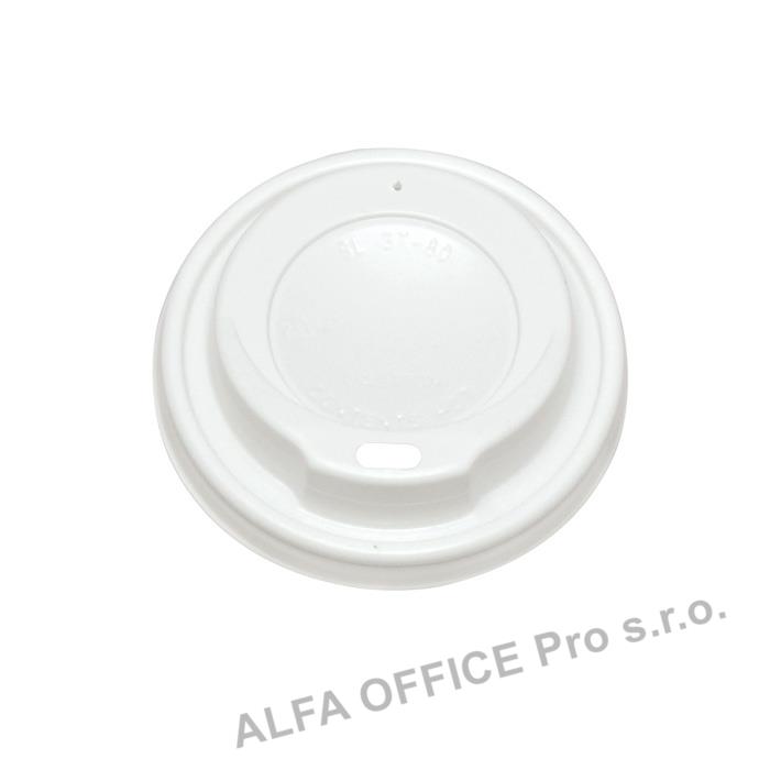 Víčka na papírové kelímky Coffee - na 200 / 300 ml / 100 ks bílé