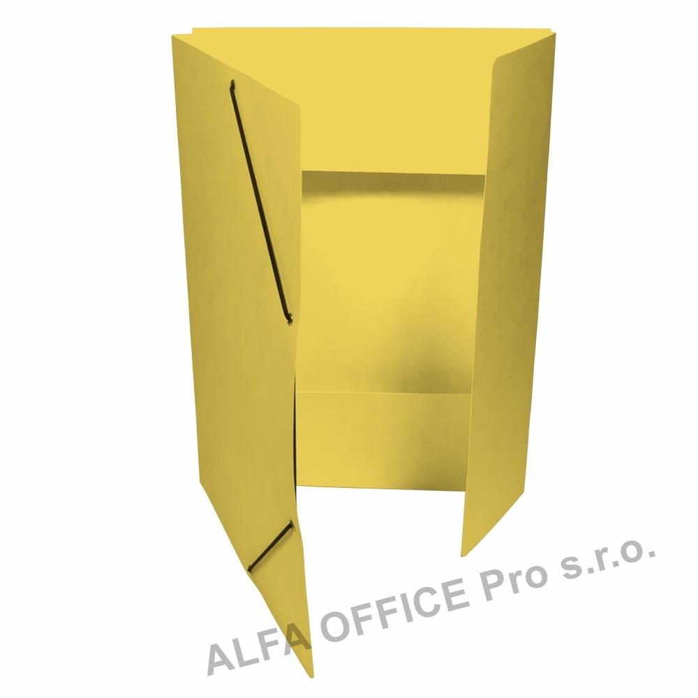 Odkládací mapy prešpánové s gumou s chlopněmi - žlutá