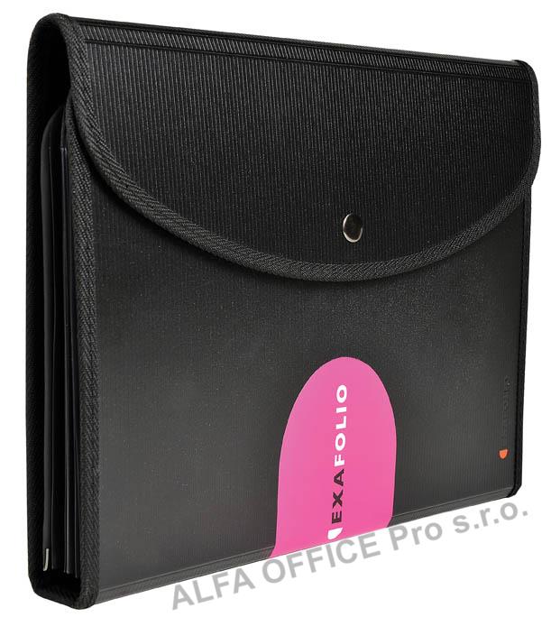 Spisovka s přihrádkami Exafolio - černá