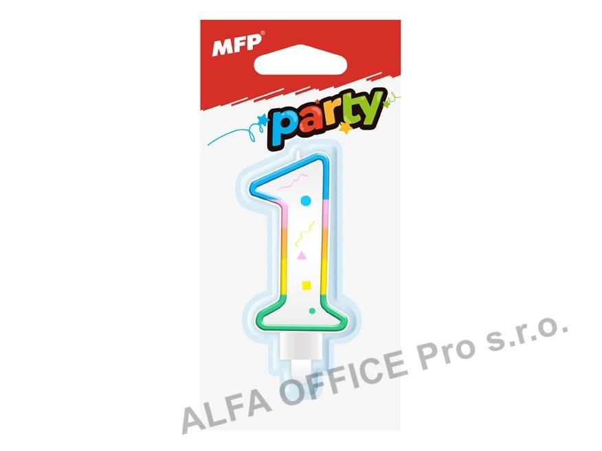 Svíčka dortová č.1 / duhová