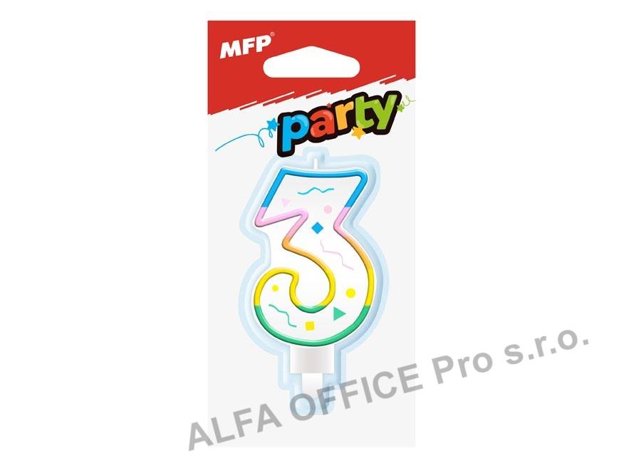 Svíčka dortová č.3 / duhová