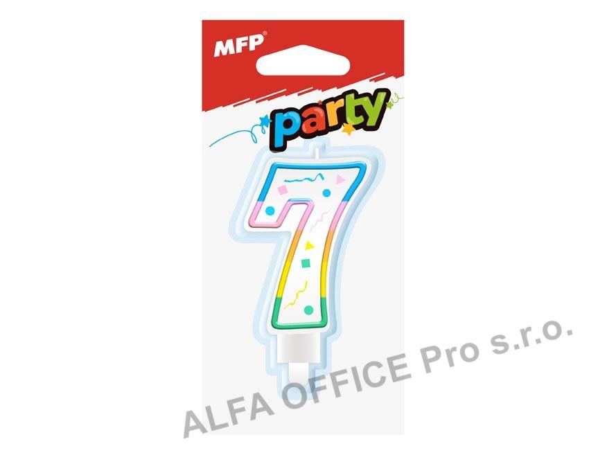 Svíčka dortová č.7 / duhová