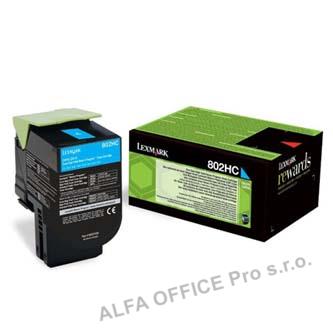  Lexmark originální toner 80C2HC0, cyan, 3000str., return, Lexmark CX410, 510 