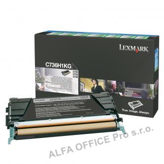  Lexmark originální toner C736H1KG, black, 12000str., return, high capacity, Lexm 