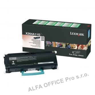  Lexmark originální toner X264A11G, black, 3500str., return, Lexmark X264, X363, 