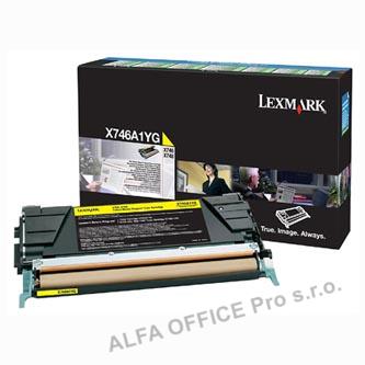  Lexmark originální toner X746A1YG, yellow, 7000str., return, Lexmark X746DE, X74 